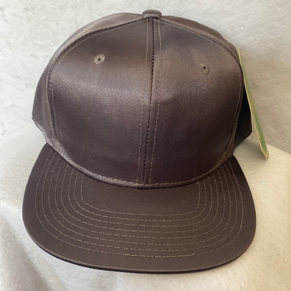 Solid Charcoal Gray Faux Silk Snap Back Hat